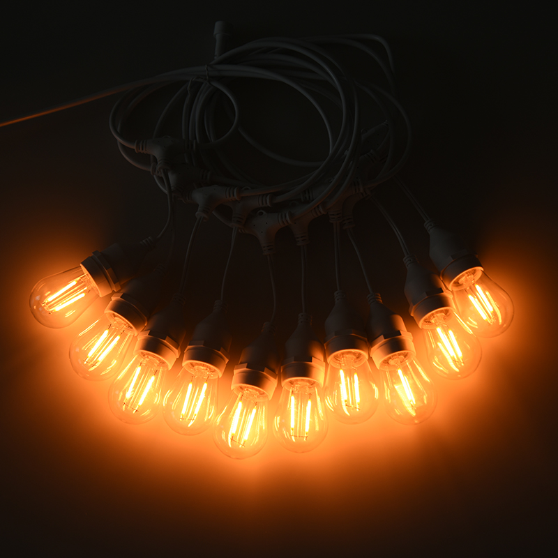 S14 závesný drôt E27 teplá biela lampa jednolampa 2W