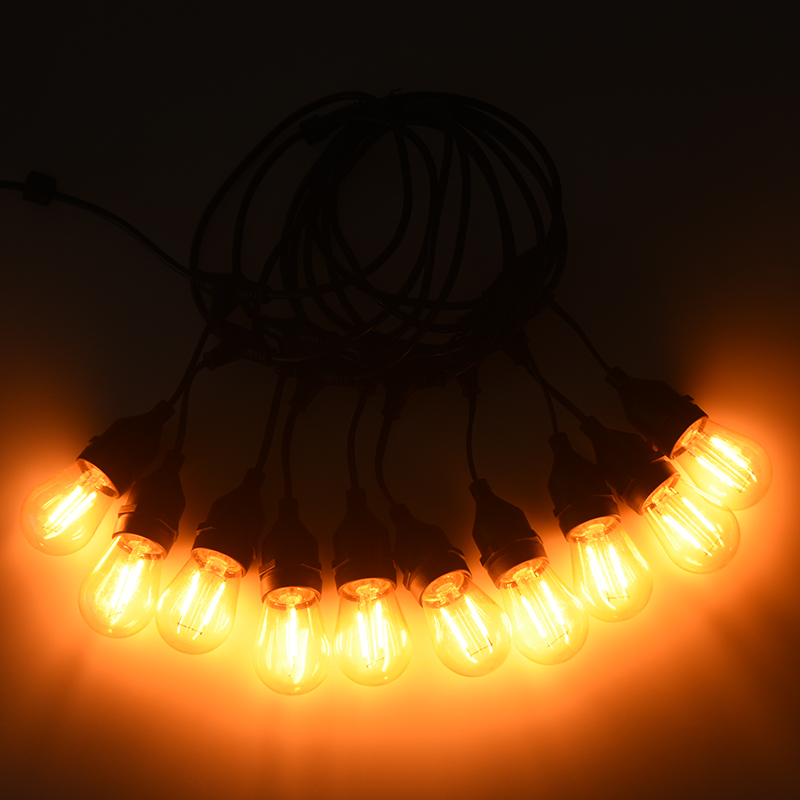 S14 závesný drôt E27 teplá biela lampa jednolampa 2W