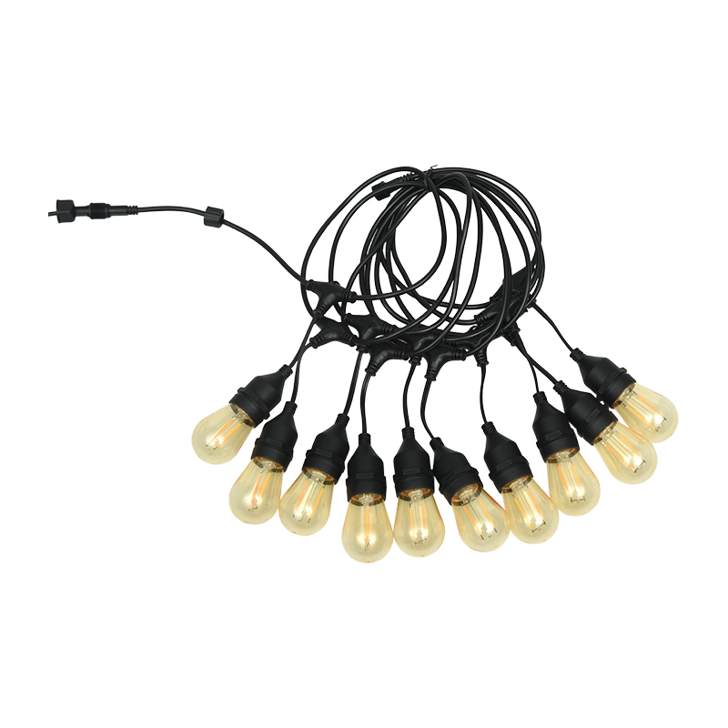 S14 závesný drôt E27 teplá biela lampa jednolampa 2W