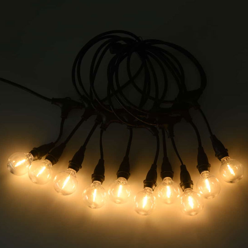 Závesné solárne svetlo G40 (držiak lampy E12, 5 metrov 10 svetiel)